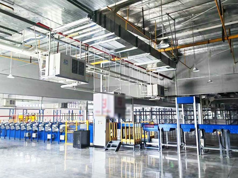 大型工業(yè)廠房制冷降溫，安裝蒸發(fā)冷省電空調(diào)-臥式軸流空調(diào)機(jī)組