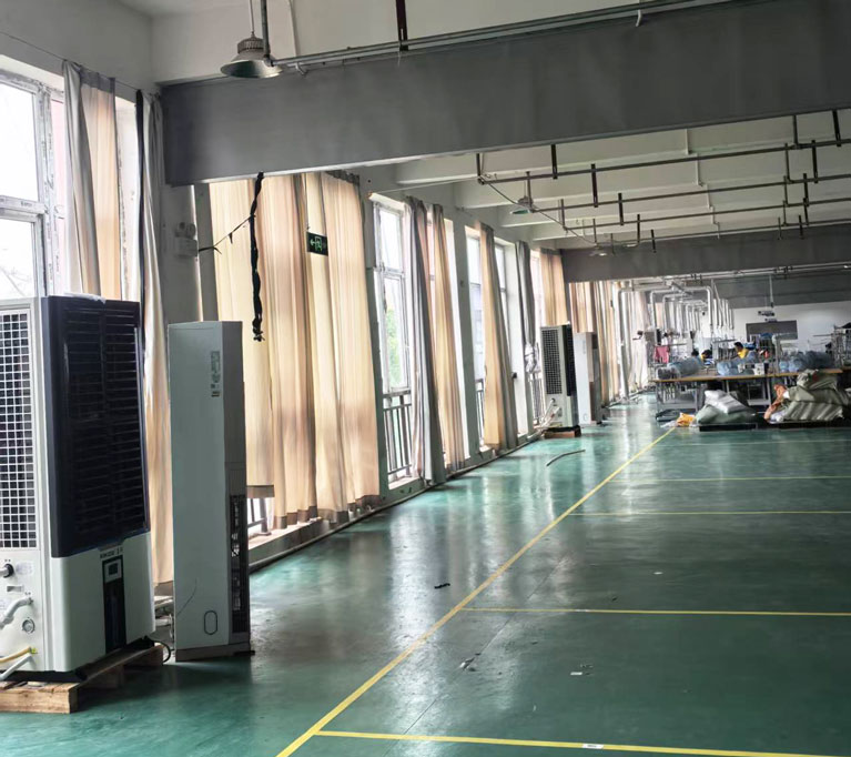 生產(chǎn)車間制冷降溫，安裝蒸發(fā)冷省電空調(diào)-立式軸流雙風(fēng)口柜機